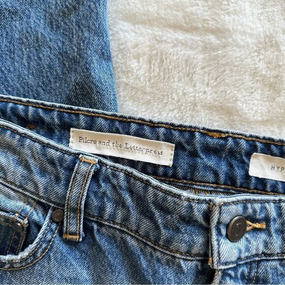 Pilcro and Letterpress Hyphen Fringe Bottom Jeans Women’s Size 26 - Picture 4 of 13